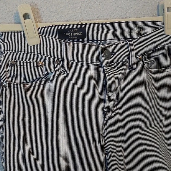 J.Crew Toothpick Railroad stripe Classic skinny jeans size 27 Preppy Casual - Picture 4 of 8